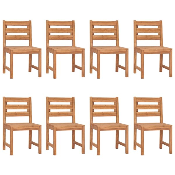 vidaXL Chaises de jardin lot de 8 Bois de teck solide