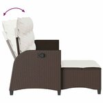vidaXL Canapé de jardin inclinable coussins forme L marron polyrotin