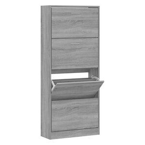 vidaXL Armoire à chaussures Sonoma gris 63x24x147 cm Bois d'ingénierie