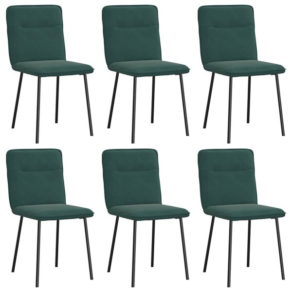 vidaXL Chaises à manger lot de 6 vert foncé velours