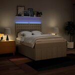 vidaXL Sommier à lattes de lit avec matelas Crème 140x200 cm Tissu