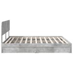 vidaXL Lit de Rangement Gris béton 200 x 200 cm Bois d'ingénierie
