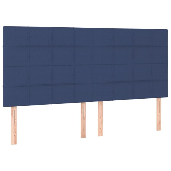 vidaXL Têtes de lit 4 Pièces Bleu 80x5x78/88 cm Tissu