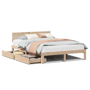 vidaXL Cadre de lit avec tiroirs sans matelas 135x190 cm