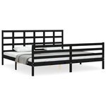 vidaXL Cadre de lit sans matelas noir 200x200 cm bois massif