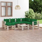 Vidaxl salon de jardin palette 8 pièces avec coussins bois de pin