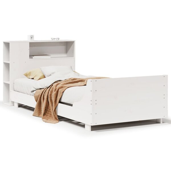 vidaXL Cadre de lit sans matelas blanc 90x200 cm bois de pin massif