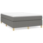 vidaXL Sommier à lattes de lit avec matelas Gris foncé 140x200cm Tissu