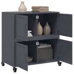 vidaXL Buffet anthracite 68x39x72 cm acier