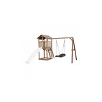 AXI Beach Tower avec Nid Roxy Balancoire Marron Toboggan Blanc