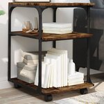 vidaXL Support d'imprimante à 3 niveaux chêne fumé 43x48x64 cm