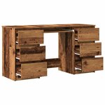 vidaXL Bureau vieux bois 140x50x77 cm bois d'ingénierie