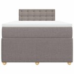 vidaXL Sommier à lattes de lit avec matelas taupe 120x190 cm tissu