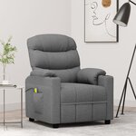 vidaXL Fauteuil de massage Gris clair Tissu