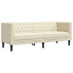 vidaXL Ensemble de canapé Chesterfield 2 Pièces crème similicuir