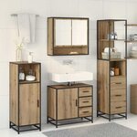 vidaXL Ensemble de mobilier de salle de bain 3 Pièces Chêne artisanal