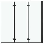 vidaXL Cabine de douche pliable 3 panneaux ESG 130x138 cm Noir