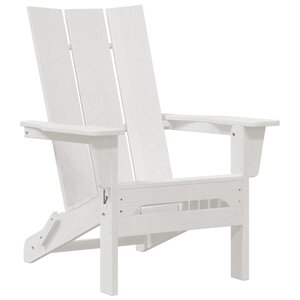 vidaXL Chaise Adirondack pliable Blanche 74 5x80 5x90 cm HDPE