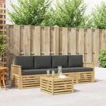 vidaXL Ensemble de canapés d'extérieur 5 Pièces Blanc et anthracite