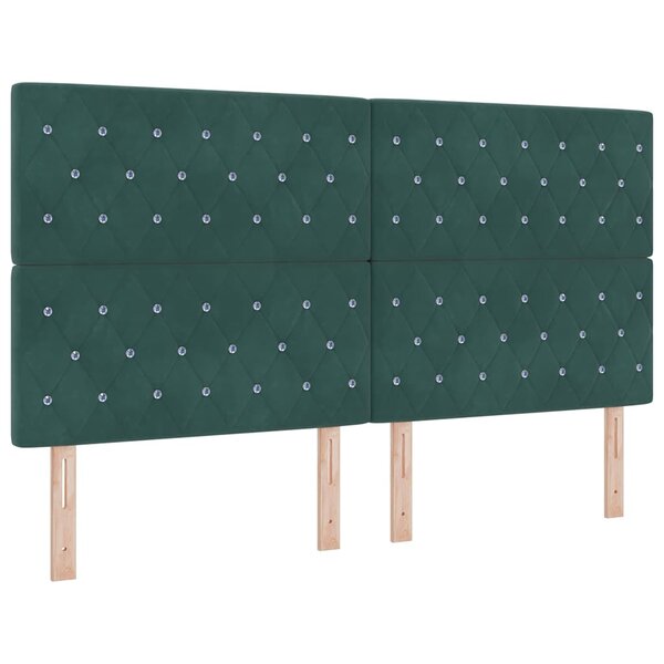 vidaXL Tête de Lit en Velours Argyle Vert foncé 180 cm Velours