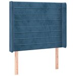 vidaXL Tête de lit à LED Bleu foncé 83x16x118/128 cm Velours