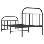 vidaXL Cadre de lit métal sans matelas avec pied de lit noir 80x200 cm