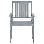 vidaXL Chaises de jardin avec coussins 8 Pièces Bois d'acacia solide Gris