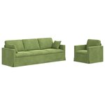 vidaXL Ensemble de Canapés 2 pc Vert clair Velours