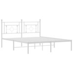 vidaXL Cadre de lit métal sans matelas et tête de lit blanc 150x200 cm
