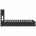 vidaXL Cadre de lit avec rangement et tête de lit Noir 75 x 190 cm