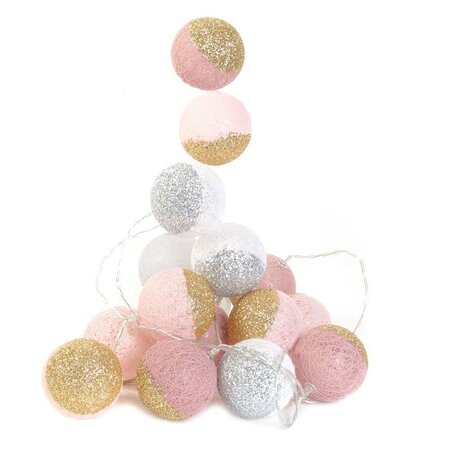 Guirlande lumineuse boules pailletées 16 leds