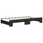 vidaXL Lit de jour avec gigogne et tiroirs noir 90x190 cm tissu