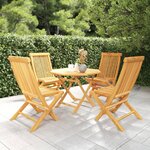vidaXL Ensemble à manger de jardin 5 Pièces Bois de teck massif