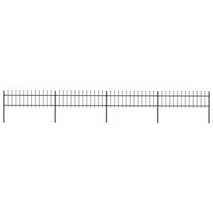 vidaXL Clôture de jardin avec dessus en lance Acier 6 8 x 0 6 m Noir