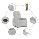 vidaXL Fauteuil de massage inclinable gris nuage tissu