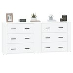 vidaXL Buffets 2 Pièces blanc bois d'ingénierie