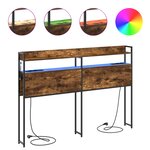 vidaXL Tête de lit de rangement Chêne fumé 150 cm Bois d'ingénierie