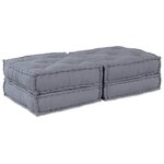 vidaXL Coussin 2 Pièces Gris 70 x 70 x 36 cm Polyester