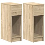 vidaXL Tables de chevet avec tiroir 2 Pièces chêne sonoma 20x36x60 cm