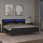 vidaXL Cadre de lit avec bandes LED Noir 180 x 200 cm Simili cuir