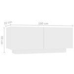 vidaXL Table de chevet Blanc 100x35x40 cm Aggloméré
