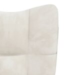 vidaXL Chaise de relaxation avec repose-pied Blanc crème Velours