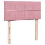 vidaXL Sommier à lattes de lit avec matelas Rose 90x190 cm Velours