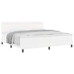vidaXL Lit à ressorts avec matelas Blanc 200 x 200 cm Simili cuir