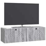 vidaXL Meuble TV mural Sonoma gris 98 x 31 x 30 cm Bois d'ingénierie