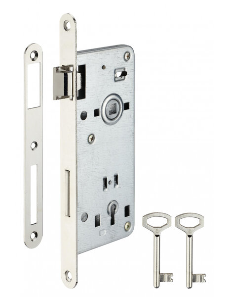 THIRARD - Serrure encastrable à clé pour porte de chambre  carré 8mm  axe 50mm  entr'axe 90mm  bouts ronds  2 clés
