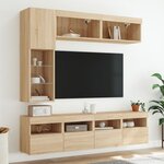 vidaXL Ensemble de meubles TV muraux 7Pièces et lumières LED chêne sonoma