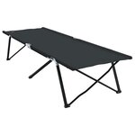 vidaXL Lit de camping pliant 2 Pièces Noir 206 x 76 x 74 cm