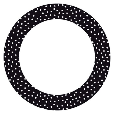 12 stickers cercle Ø 6 3 cm - Noir à pois blancs