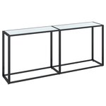 vidaXL Table console Marbre blanc 180x35x75 5 cm Verre trempé